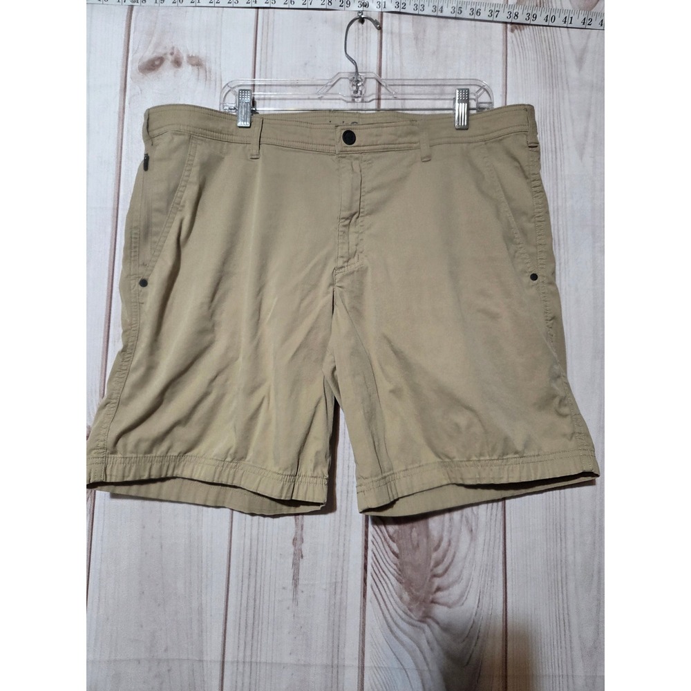 Solaris Mens Khaki Hiking Shorts‎ Tan Size 40w Stretch Outdoor Cargo Pocket